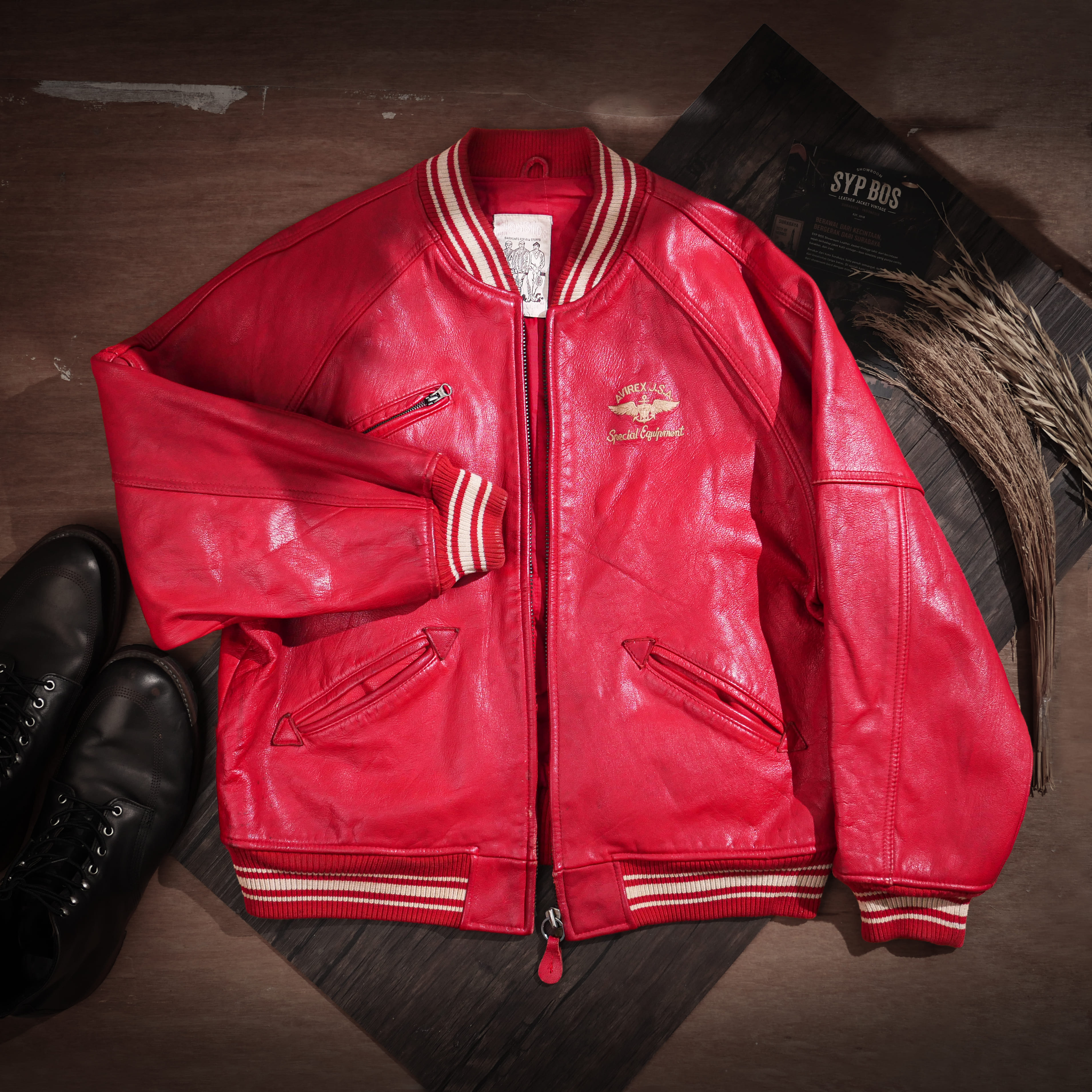 AVIREX VARSITY - Jaket Kulit Vintage SYPBOSofficial